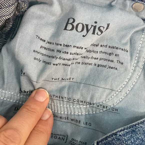 NEW Boyish Mikey distressed High Rise Wide Leg Jeans - Picture 5 of 7